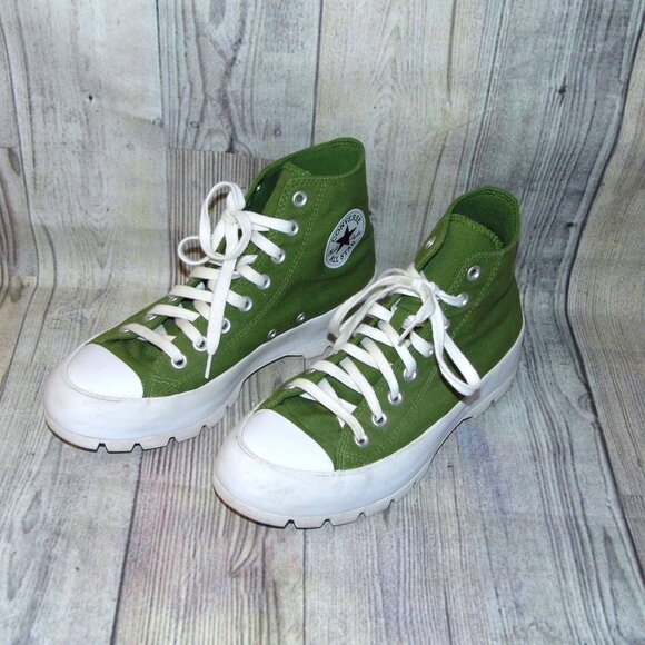 CONVERSE Chuck Taylor All Star Lugged High Cypress Green Sneakers Womens Size 9 - Picture 3 of 8